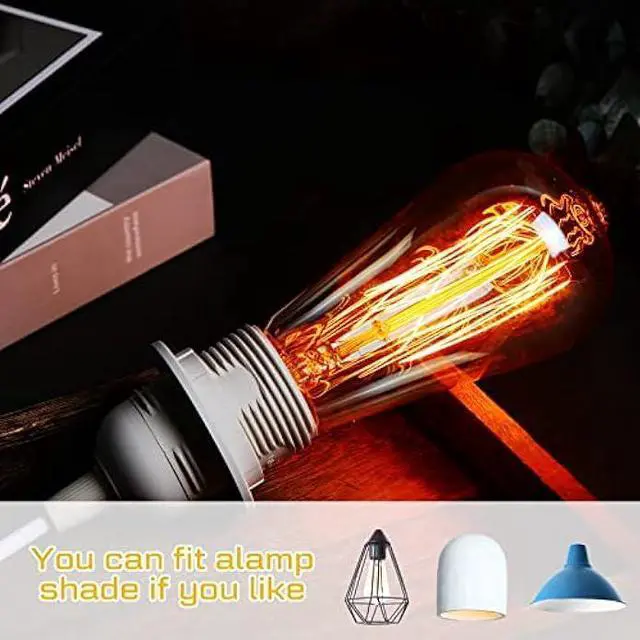 Alt view image 3 of 7 - 6 Pieces Pendant Light Cord Kit Hanging Lantern Bulb Cord Cable Extension Plug in Pendant Light Cord with in-Line On/Off Switch E27 Socket Lamp Kit for DIY Pendant Lamp (White, 15 Feet/ 4.5 M)