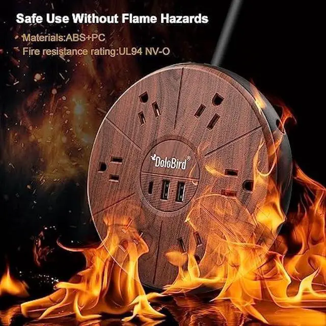 Alt view image 5 of 7 - Power Strip Surge Protector 6 AC outlets with USB and USB-C PD 20W Fast Charging 15A 1875W high Power Output Widely Spaced Multi outlets Circuit Breaker Safeguard for Home,Office, Dorm Room