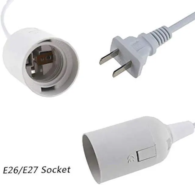 Alt view image 3 of 7 - Rextin 2 pcs E26/E27 LED Light socket 21FT extension cord with On/Off switch and US AC Power Plug Bulb Socket for Pendant Lighting Bulb Lamp in Kitchen Bedroom Restaurant (21ft 2packs)