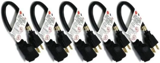 Main image of 1ft (0.3M) 18AWG (Power Extension Cord) Power Extension Cable 1 Feet (0.3 Meters) 3 Conductor (NEMA 5-15P to NEMA 5-15R) 10 Amp Power Cable CNE01914 (5 Pack)