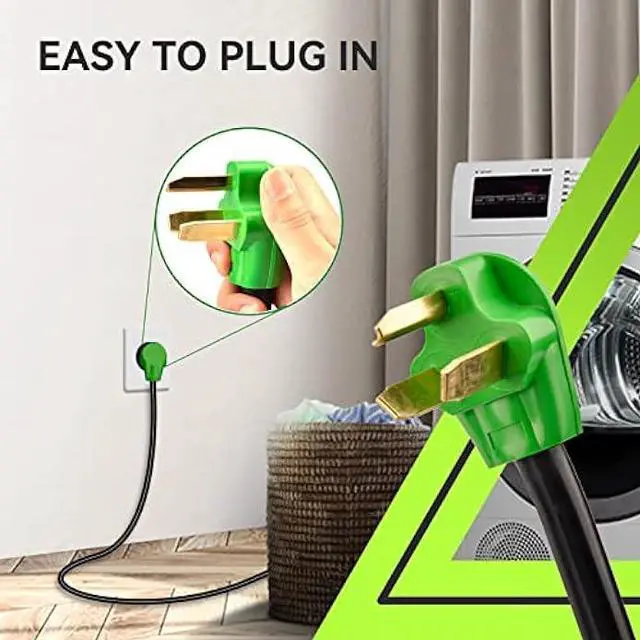 Alt view image 3 of 6 - RVMATE 3 Prong Dryer/EV Extension Cord 10 Feet, 30 Amp NEMA 10-30P to 10-30R 125V/250V Waterproof PVC Jacket, Perfect for Dryer Power Extension and Level 2 EV Charging, ETL Listed
