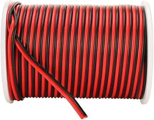 Alt view image 5 of 7 - C-able 100FT 18 AWG Gauge Electrical Wire Hookup Red Black Copper Stranded Auto 2 Wire Low Voltage 12v DC Wire for Single Color LED Strip Extension Cable Cord Spool