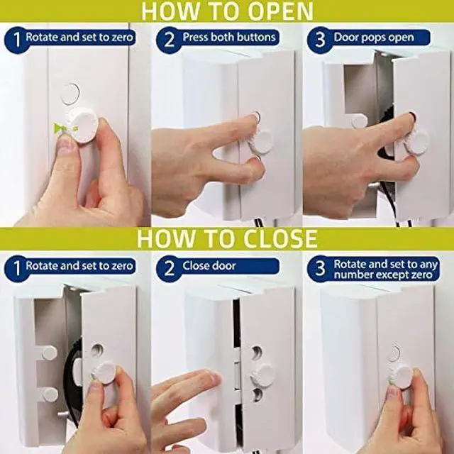 Alt view image 3 of 6 - Baby Safety Outlet Cover BOX [Patent Pending] Double Lock for Much Better Toddler Proofing, Easier Operation, Simple 3 Step Install with Included Screws. Provides Extra Space Inside for Plugs,Adapters
