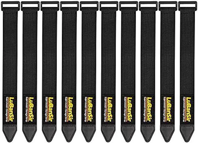 Main image of LuBanSir Cinch Straps, 1 x 9 (10 Pack) Elastic Hook and Loop Fastening Cable Strap for Extension Cord, Cable, Cord Wrap and Hose Organization and Storage