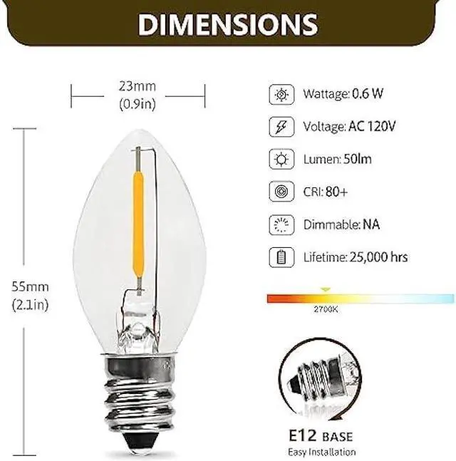 Alt view image 2 of 7 - Accessory Cord with One LED Light Bulb - 6ft UL Listed Cord with On/Off Switch for Night Lights, Halloween Pumpkin, Blow Mold, Christmas Village House, Holiday Ceramic Trees, Craft Projects, 2 Pack