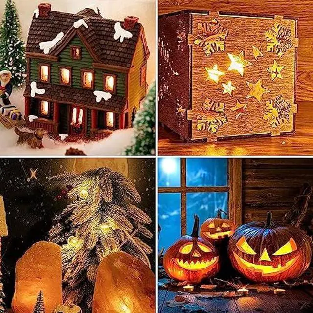 Alt view image 6 of 7 - Accessory Cord with One LED Light Bulb - 6ft UL Listed Cord with On/Off Switch for Night Lights, Halloween Pumpkin, Blow Mold, Christmas Village House, Holiday Ceramic Trees, Craft Projects, 2 Pack