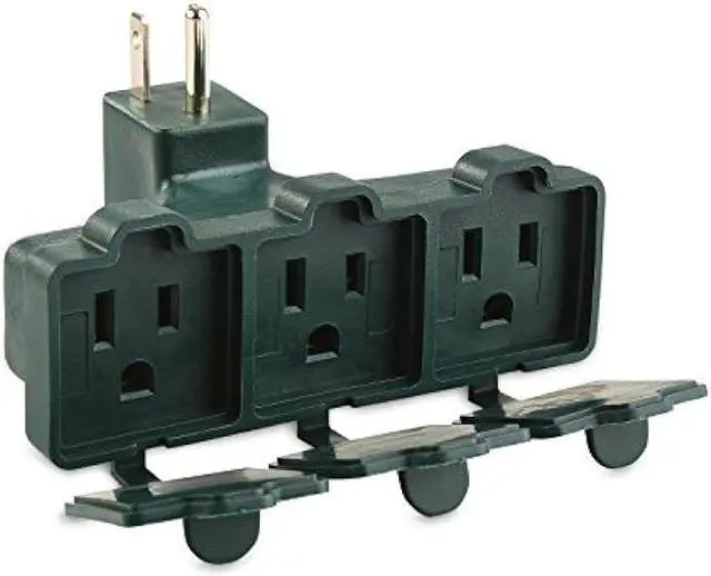 Alt view image 4 of 6 - Cable Matters 2-Pack 3-Outlet Outdoor Outlet Splitter, UL listed Weather Resistant Outdoor Multi Plug Outlet/Plug Splitter with Covers