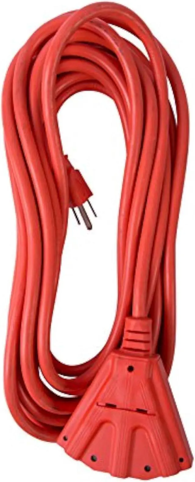 Main image of Bergen Industries Inc OC251433T Heavy-Duty Outdoor Triple Tap Extension Cord, 25 ft, 14 AWG, 15A/125V AC, Orange