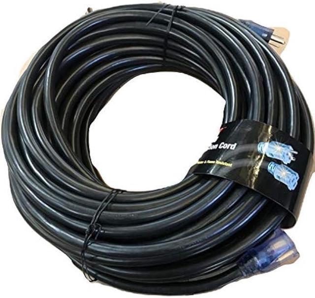 Alt view image 6 of 7 - Contractor Grade 100 ft 10 Gauge Power Extension Cord 10/3 Plug , Black 10 Gauge Extension Cord 10 3 100 Foot Extension Cord with Lighted Ends (100 ft 10 Gauge, Black)