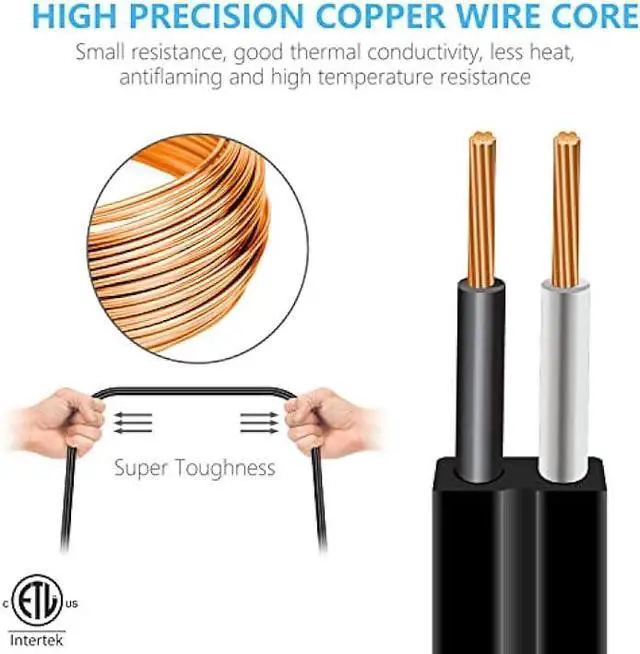 Alt view image 3 of 7 - Kasonic 12 Feet Twin Extension Cord Power Strip, 6 Feet on Each Side, Flat Head Outlet Plug,6 Polarized Outlets with Safety Cover, Double Extension Cord Splitter for Indoor Use, ETL Listed, Black