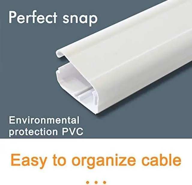 Alt view image 3 of 7 - TV Cord Cover Cable Raceway on Wall,31.5 inch Cable Management System for Cord Cable Concealer,Printable White Cable Cover Channel for Wall Mounted TV,Speaker Wire Hider,2X L15.7in W1.5in H0.7in
