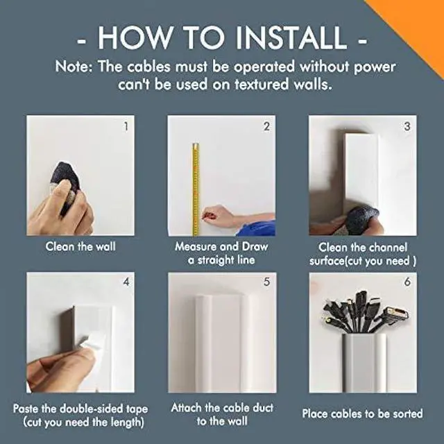 Alt view image 5 of 7 - TV Cord Cover Cable Raceway on Wall,31.5 inch Cable Management System for Cord Cable Concealer,Printable White Cable Cover Channel for Wall Mounted TV,Speaker Wire Hider,2X L15.7in W1.5in H0.7in