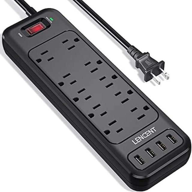 LENCENT 2 Prong Power Strip, Polarized 3 Prong to 2 Prong Outlet Adapter,  1700J Surge Protector