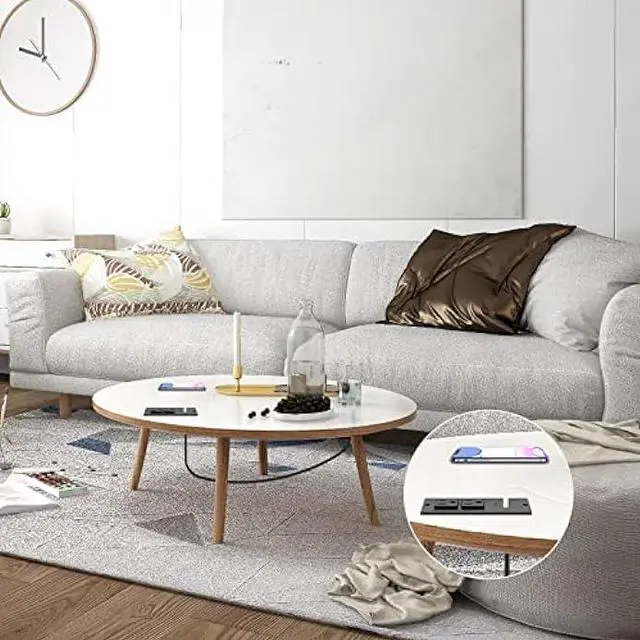 Alt view image 7 of 7 - Recessed Power Strip USB C PD 30W Fast Charging,Flush Mount Desk Recessed Outlet,Space-Saver for Furniture Side Table,2 USB Ports,2 AC Outlets,6ft Cord,Ultra Thin Flat Plug