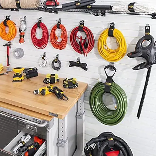 Alt view image 2 of 6 - Wrap-It Storage Garage Organization Value Pack - (6) Heavy-Duty, (1) Easy-Carry, (4) Super-Stretch Storage Straps, Garage Storage Organizer for Extension Cords, Air Hose, Rope, Cables, Tools, More