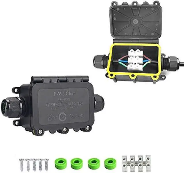 Main image of Junction Box Outdoor Waterproof IP68, 2Way M20, Electrical Boxes Extension Cord Repair kit Coaxial Underground Cable Connector 2PCS