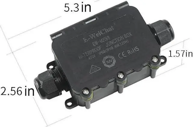 Alt view image 2 of 5 - Junction Box Outdoor Waterproof IP68, 2Way M20, Electrical Boxes Extension Cord Repair kit Coaxial Underground Cable Connector 2PCS