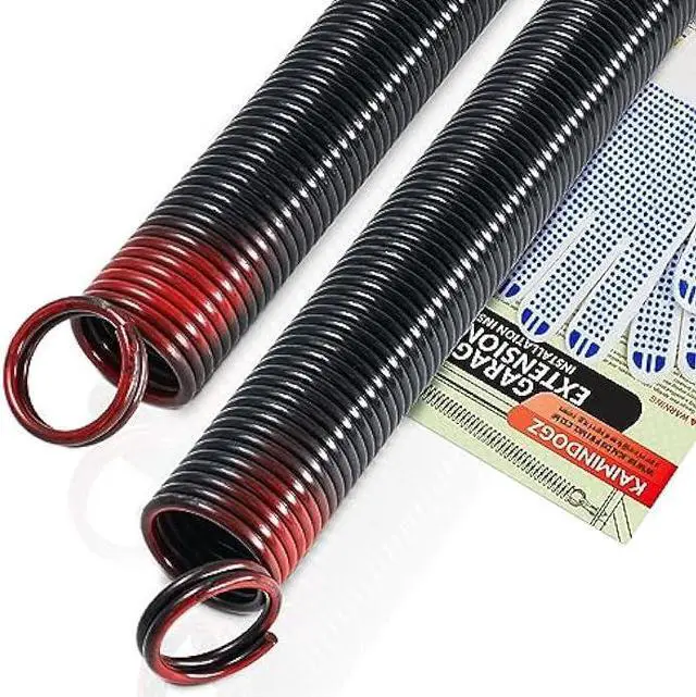 Main image of Pair of 150lb. Heavy Duty Garage Door Extension Springs Stretch Springs, 25 Long, Double Loop Ends, High Precision Electrophoresis Black Coated,MIN 16,000 Cycles,for 7ft High Garage Doors Replacement
