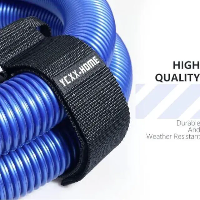 Alt view image 2 of 7 - 2 PCS Heavy Duty Cord Storage Wrap Holder Extension Hook and Loop Cord Hose Organizer Strap with Carrying Handle for Cords Garden Hose Swimming or Garage Tool (LARGE-28'')