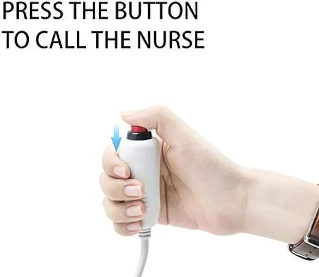 Alt view image 4 of 5 - Poyiccot Push Button Cord Cable for Nurse Station, Nurse Call Cord 6.35mm 1/4 Phone Plug Cable with Bed Sheet Clip for Nurse Station Universal Replacement Call Cord, 9.8feet/3m