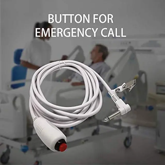 Alt view image 5 of 5 - Poyiccot Push Button Cord Cable for Nurse Station, Nurse Call Cord 6.35mm 1/4 Phone Plug Cable with Bed Sheet Clip for Nurse Station Universal Replacement Call Cord, 9.8feet/3m