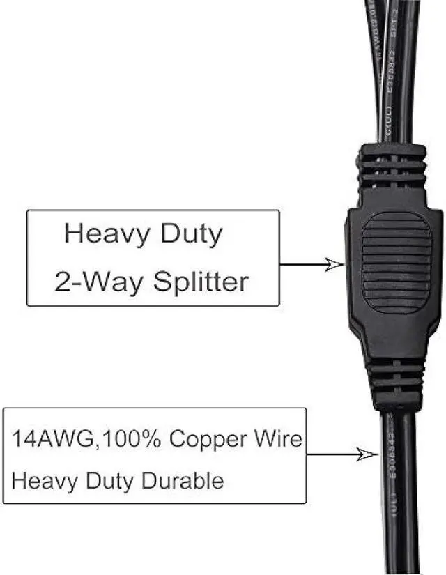 Alt view image 4 of 7 - 12FT 14AWG Battery Alligator Crocodile Clip to 2 SAE Connector Extension Cable,12V SAE Quick Release Adapter to Alligator Clips Quick Disconnect Cable