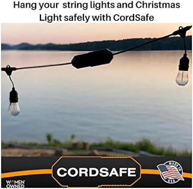 Alt view image 4 of 6 - CordSafe Extension Cord Plug Protector Safety Cover, Water-Resistant Indoor Outdoor, Keep Cords Connected, Patio Bistro String Lights Holiday Lights Christmas Lights Power Tools Fans 3pk Black