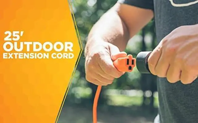 Alt view image 2 of 6 - Southwire 2307SW Vinyl Outdoor Extension Cord In Orange With 3-Prong Plug (25 Feet; 16/3 gauge)