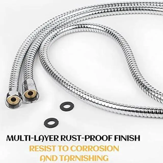 Alt view image 2 of 6 - Shower Hose 96 inches Extra Long Shower Hose Extension Klabb Stainless Steel Shower Head Hose Extra Long Flexible and Durable with Brass Insert and Nut