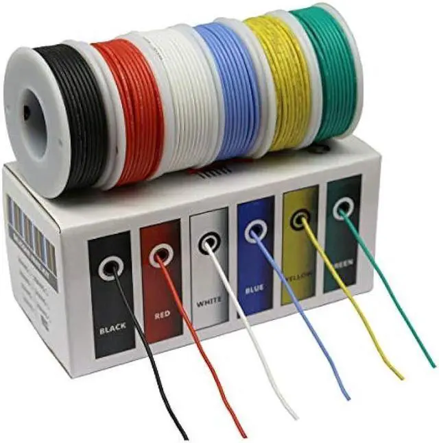 Alt view image 4 of 6 - CBAZY Hook up Wire Kit (Stranded Wire Kit) 18 Gauge Flexible Silicone Rubber Electric Wire 6 Colors 16.4 feet Each 18 AWG