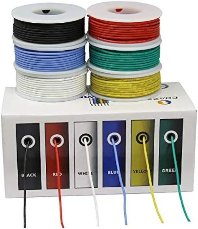 Alt view image 5 of 6 - CBAZY Hook up Wire Kit (Stranded Wire Kit) 18 Gauge Flexible Silicone Rubber Electric Wire 6 Colors 16.4 feet Each 18 AWG