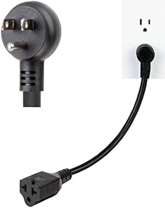 Alt view image 3 of 6 - Angled [4-in-1] 12AWG 15 Amp Household Plug to 20 Amp T Blade Adapter Cable,5-15P to 5-20R,5-15P to 6-15R,5-15P to 6-20R, Four-in-One Adapter,15A 125V to 20A 250V/ 20A 250V Cable, 1FT