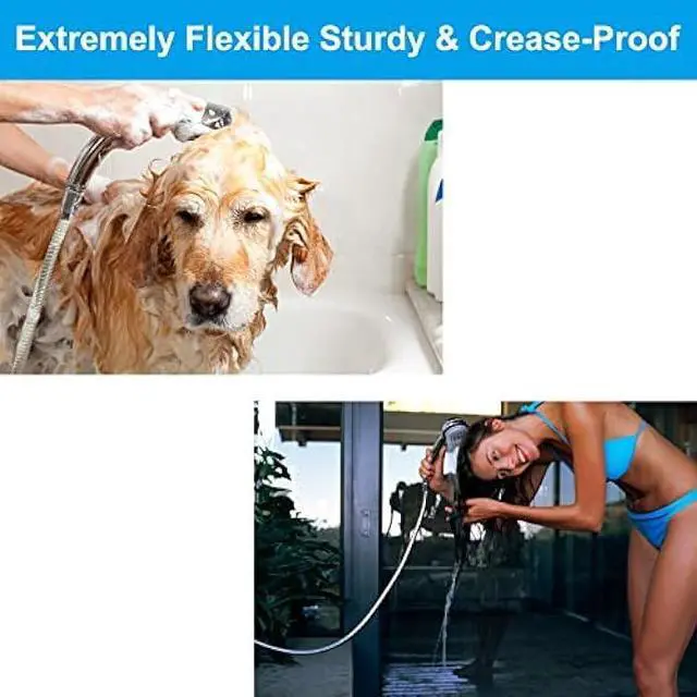 Alt view image 6 of 6 - Hibbent All Metal Extra Long Shower Hose 119 inch(9.8 foot) Bathroom Handheld Shower Head Hose 3 meters Extension Replacement Part with Brass Fittings Made of Stainless Steel -Polished Chrome Finish
