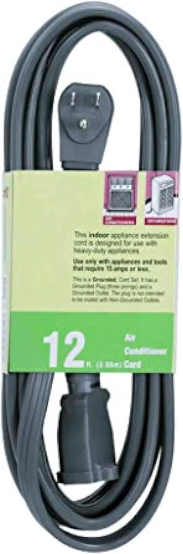 Alt view image 5 of 5 - Uninex EC1412AUL Air Conditioner and Major Appliance Extension Cord, Heavy Duty, Grounded, 14/3 AWG, UL Listed, 12-Foot, 1-Pack