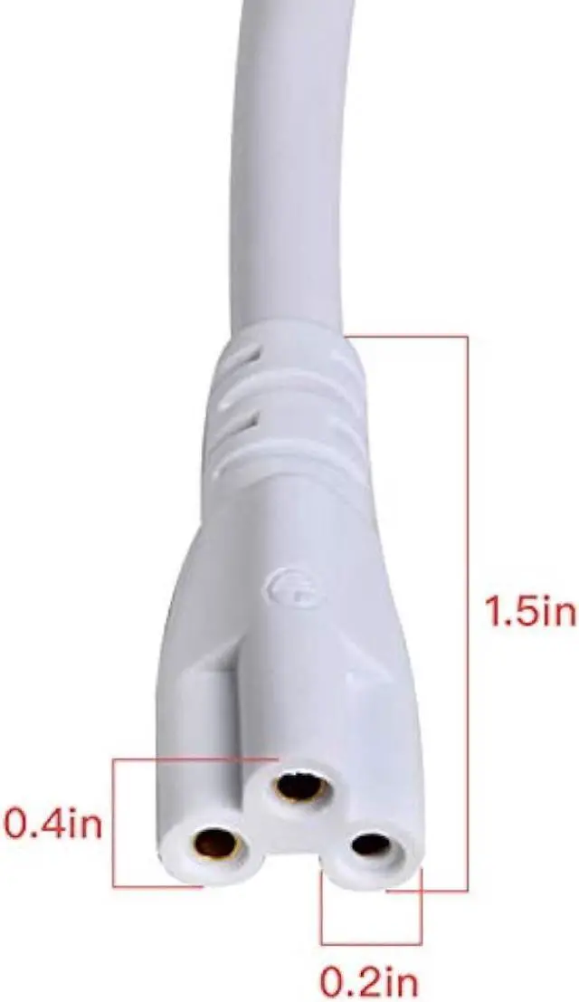 Alt view image 2 of 7 - T5 T8 LED Lamp Connectors Akamino 4 Pack Double End 3 Pin Wire Ceiling Lights Daylight LED Integrated Tube Cable Linkable Cords for Cable Holder Socket Fittings with Cables(9.8FT/3M