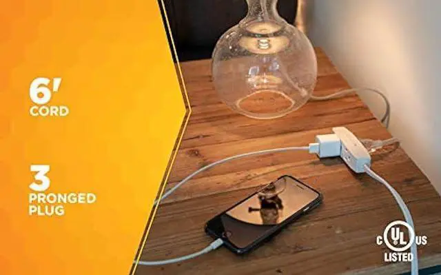 Alt view image 3 of 6 - Coleman Cable 03517 Flat Plug Extension Cord; 16/3 Grounded with 3-Outlet Trinector Tap; 6-Foot