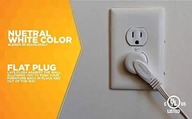 Alt view image 5 of 6 - Coleman Cable 03517 Flat Plug Extension Cord; 16/3 Grounded with 3-Outlet Trinector Tap; 6-Foot