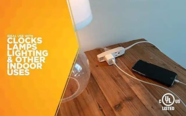 Alt view image 6 of 6 - Coleman Cable 03517 Flat Plug Extension Cord; 16/3 Grounded with 3-Outlet Trinector Tap; 6-Foot