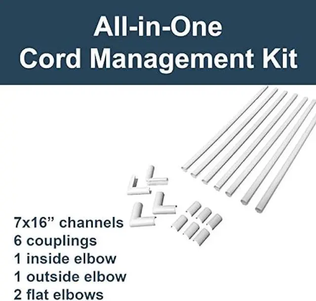 Alt view image 2 of 7 - Legrand Wiremold C210S Cable Management Kit Cord Organizer and Hider, White