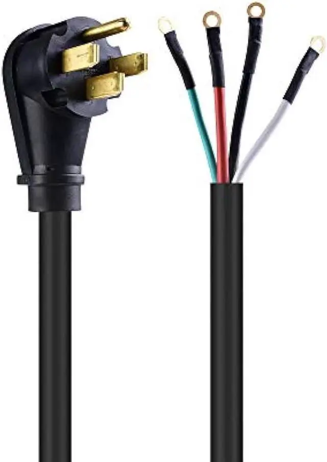 Alt view image 5 of 5 - Cable Matters 4 Prong to 4 Wire Range Cord 10 ft, Heavy Duty 6/8 AWG 50 Amp Cord (NEMA 14-50P to 4-Wire)
