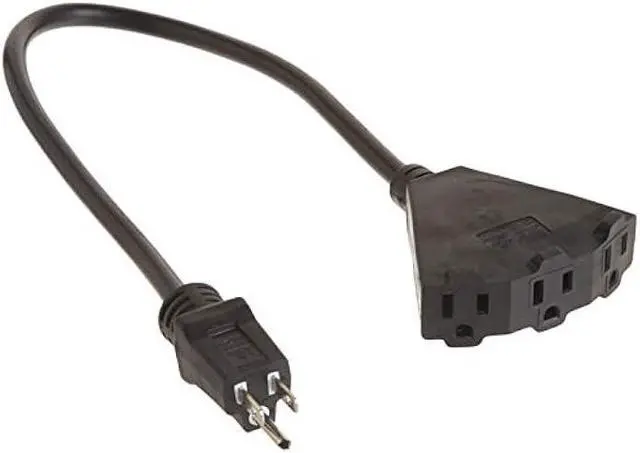 Main image of Stanley 30669 Pro Block 2 Grounded 3-Outlet Outdoor Extension Cord, 2-Feet, Black