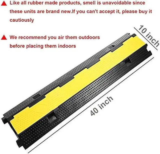 Alt view image 7 of 7 - Reliancer 3 Pack Dual Channel Rubber Cable Protector Ramp 2 Channel Traffic Speed Bump 11000lbs Capacity Heavy Duty Driveway Hose Cover Ramp Cord Track Protector Wires Concealer w/Flip-Open Top Cover
