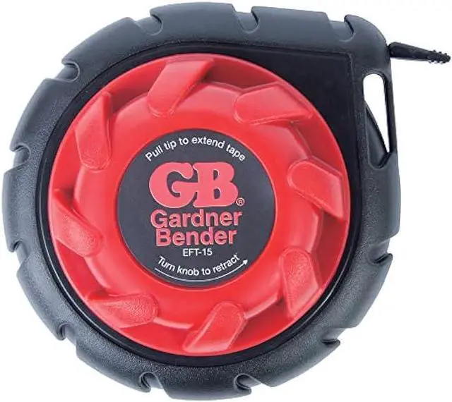 Main image of Gardner Bender EFT-15 Mini Cable Snake, 15 Ft Steel Fish Tape, Electrical Wire Fishing Tape, Red & Black