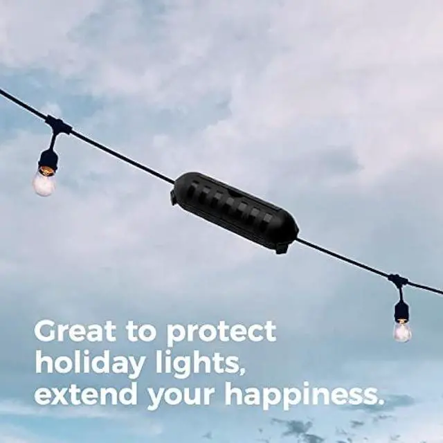 Alt view image 5 of 6 - WELKIN 1-Pack Outdoor Extension Cord Cover, Water-Resistant Electrical Connection Box, Fits AWG12-18 Cords, Protects Outdoor Outlets, Plugs, Sockets, Holiday String Lights, Power Tools (Black)