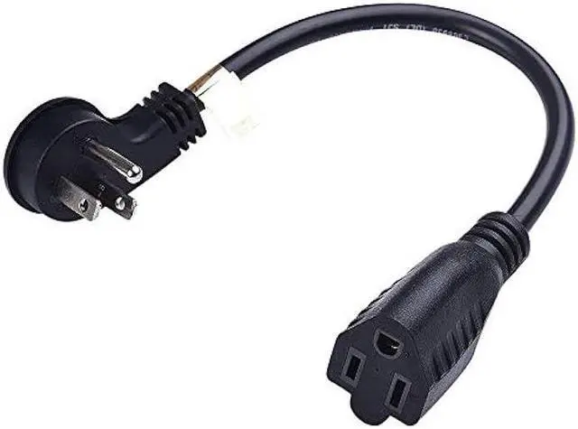 Alt view image 2 of 7 - 1 Foot Extension Cord - Flat Plug Space Saver Short Cable, Three Prong, 16 AWG Thickness - 5 Pack - By Luxury Office