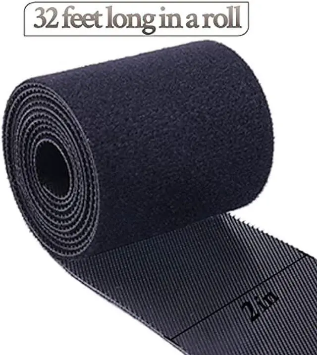 Alt view image 4 of 5 - 32FT Reusable Fastening Tape Cable Ties Double-Sided Hook-and-Loop Cable Management Tape Strength and Durability 2''/Width (Black)