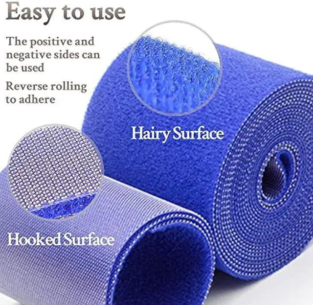 Alt view image 3 of 5 - 32FT Reusable Fastening Tape Cable Ties Double-Sided Hook-and-Loop Cable Management Tape Strength and Durability 2''/Width (Black)