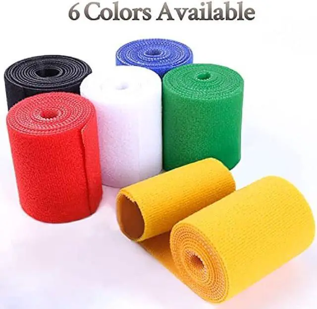 Alt view image 5 of 5 - 32FT Reusable Fastening Tape Cable Ties Double-Sided Hook-and-Loop Cable Management Tape Strength and Durability 2''/Width (Black)