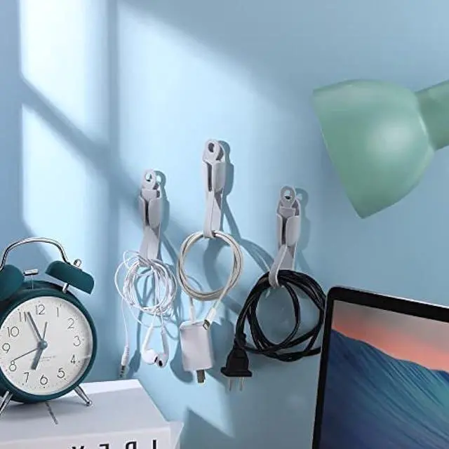 Alt view image 2 of 6 - 12 Pcs Cord Bundlers Cord Organizer for Appliances, Self Adhesive Kitchen Appliance Cord Wrapper Sticky Silicone Cord Holder Cable Organizer for Data Cable, Air Fryer, Toaster (Gray)