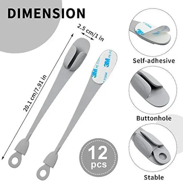 Alt view image 3 of 6 - 12 Pcs Cord Bundlers Cord Organizer for Appliances, Self Adhesive Kitchen Appliance Cord Wrapper Sticky Silicone Cord Holder Cable Organizer for Data Cable, Air Fryer, Toaster (Gray)